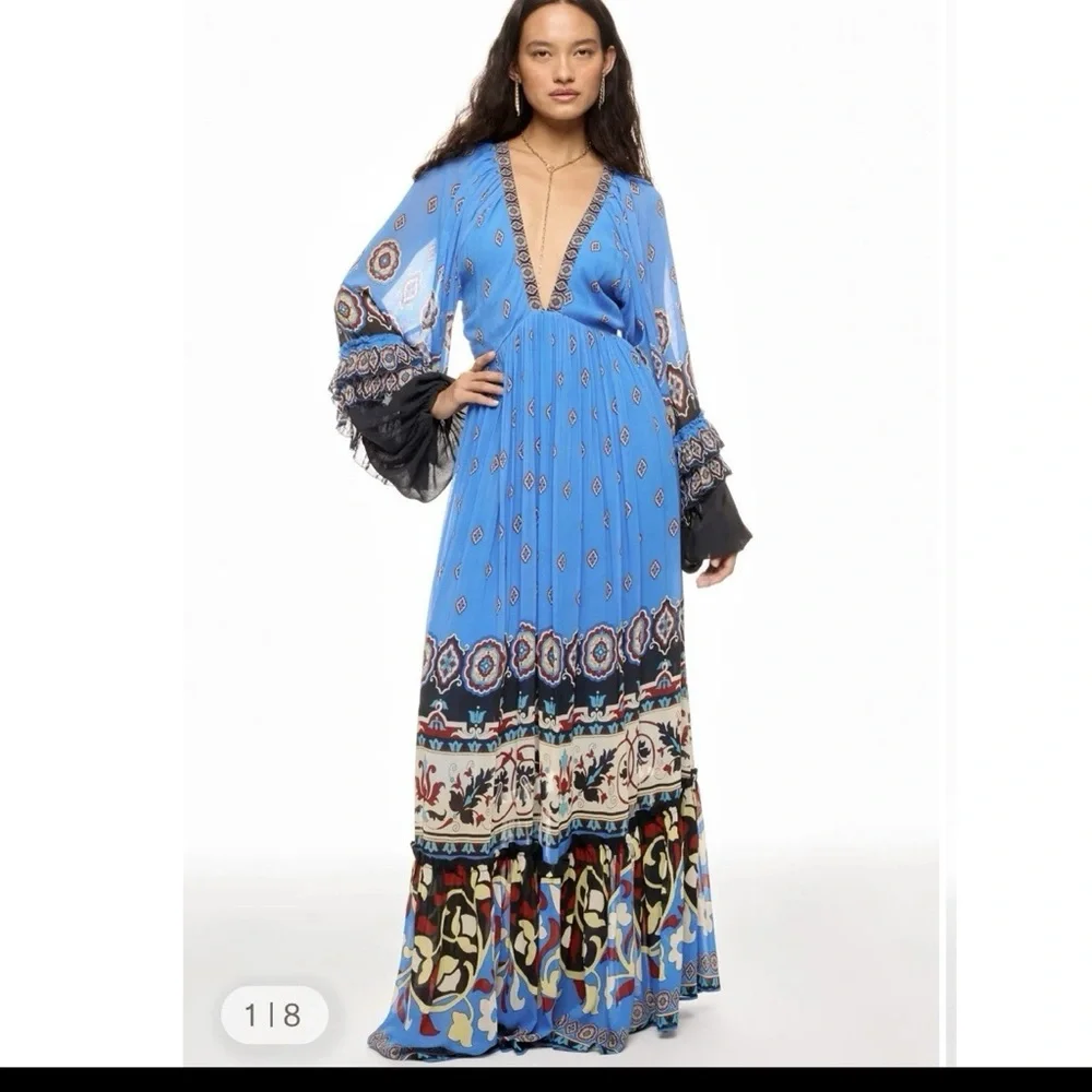 FARM Rio Blue Printed Maxi Dress - Picture 2 of 5